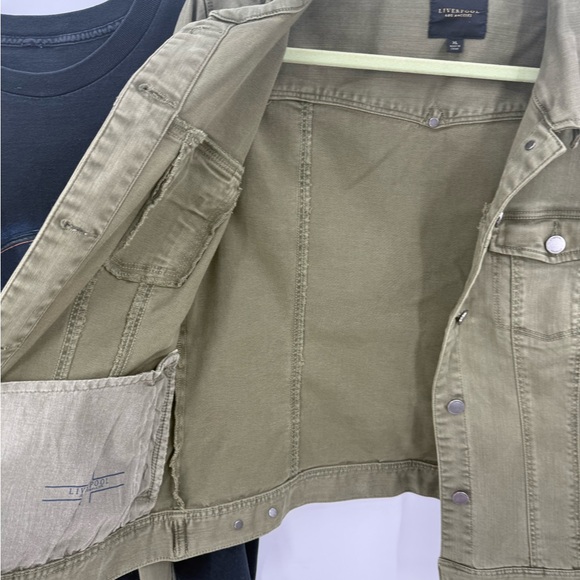 Liverpool Los Angeles Temma Denim Jacket in olive night green color XL - Picture 12 of 16
